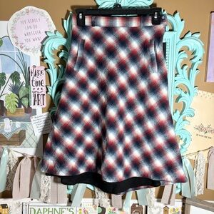 Myrtlewood Of California Plaid Red, White & Blue Skirt Retro Vintage Vibes Sz.S